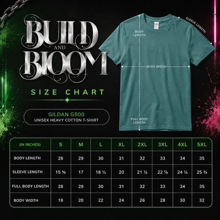 Build and Bloom, Local Event T-Shirt - Antique Jade Gildan 5000