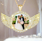 Personalized Gold Memory Pendant. Diameter 1.18 inch