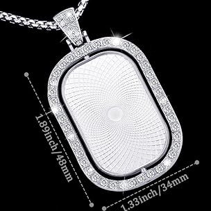 Personalized Gold Rectangular Shape Double Sided Rhinestone Pendant