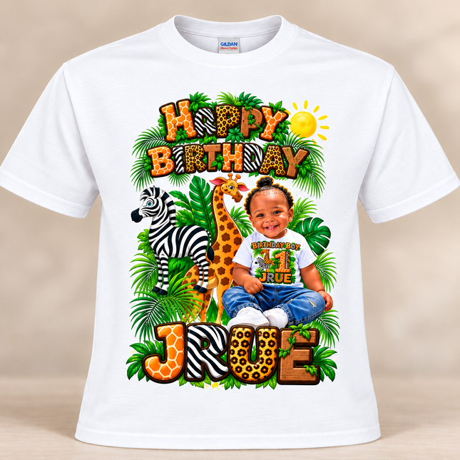 Safari Birthday Shirts, Jrue's 1st Birthday