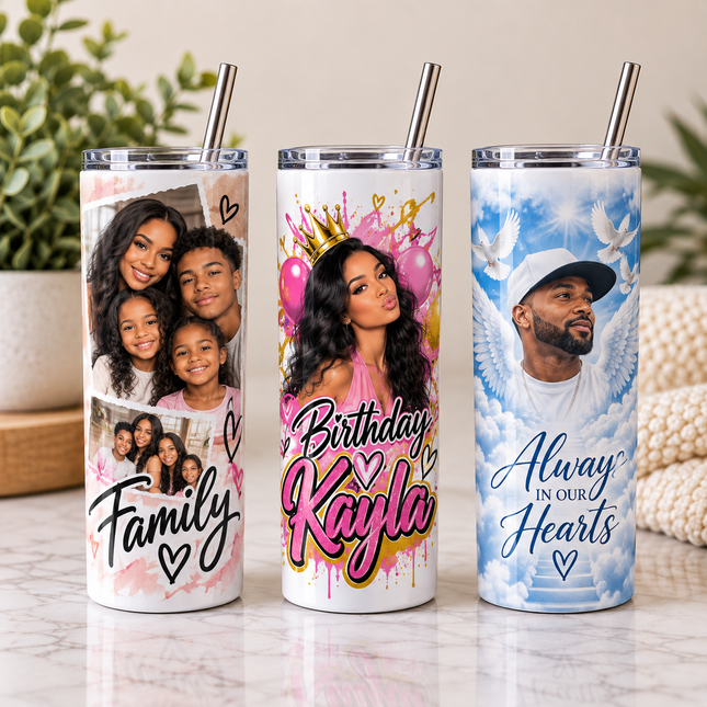 Custom 20 oz Skinny Tumbler — Upload Your Design