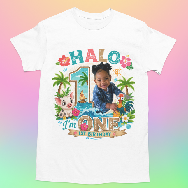Halo, Morgan's 1st Birthday Tropical Island Adventure Shirt