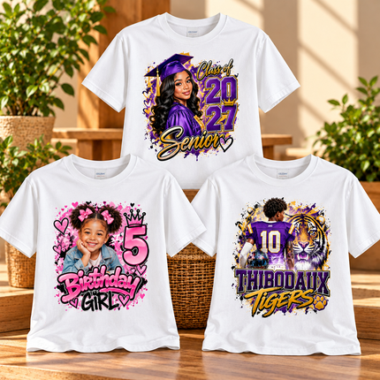 Upload Your Design, Photo and Text, White T-Shirt