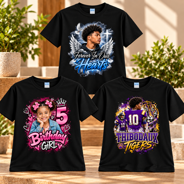 Upload Your Design, Photo and Text - Black Shirt
