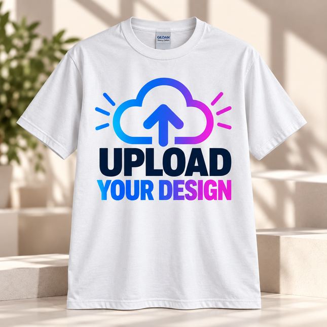 Upload Your Design, Photo and Text, White T-Shirt