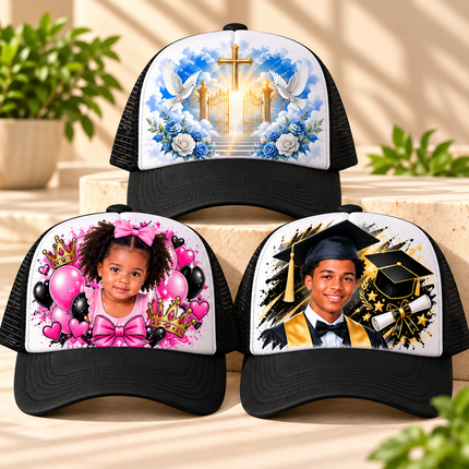 Custom Black Trucker Hat — Upload Your Design
