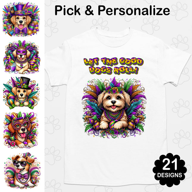 Mardi Gras Dog Design, Pick Your Own.